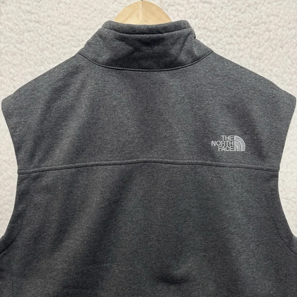 The North Face Mens Sz XL‎ Gray Puffer Vest Full Zip Pockets Corp Logo